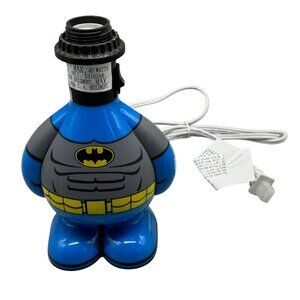 Batman Character Desk Lamp Base blue plastic yellow 8.5" READ